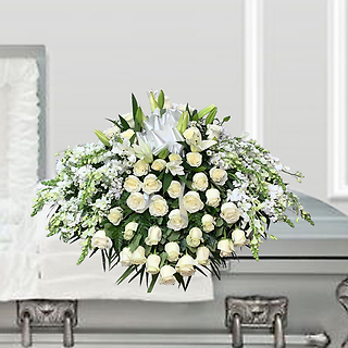 Heavenly White Lily Casket