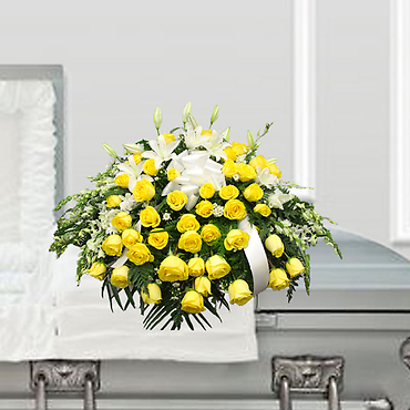Heavenly Yellow Lily Casket