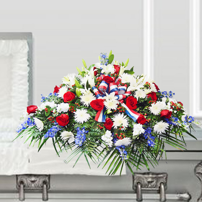 Red, White And Blue Casket